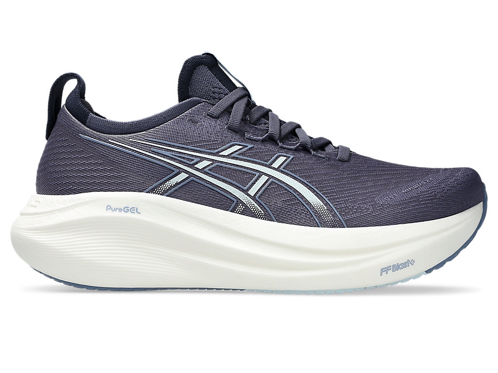 ASICS Men\'s Navy/Gray/White Low Top Lace-Up Running Sneakers 1012B753 ASICS GEL-Nimbus 10.1 White/Black Men main image 4