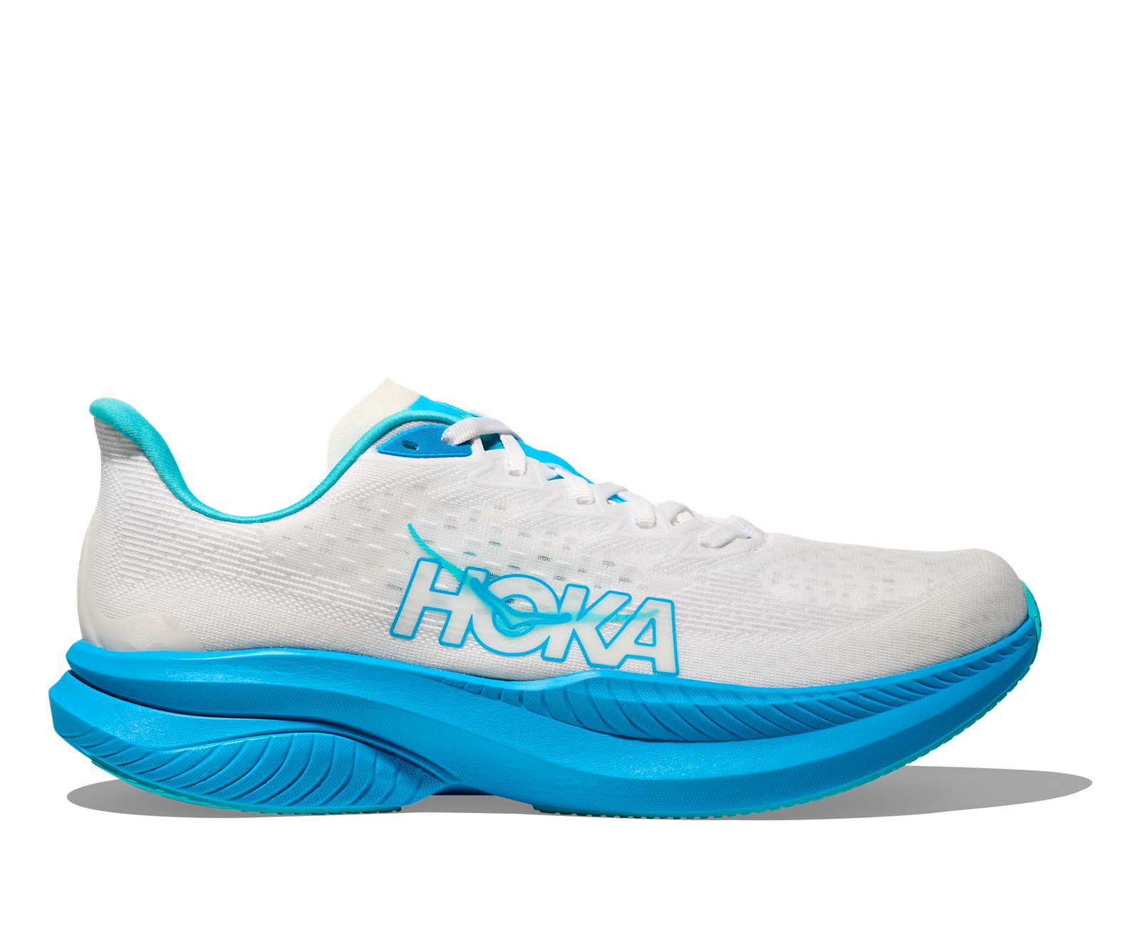 Hoka Men's Mach 6 (White/Skyward Blue) - 1147790-WKY