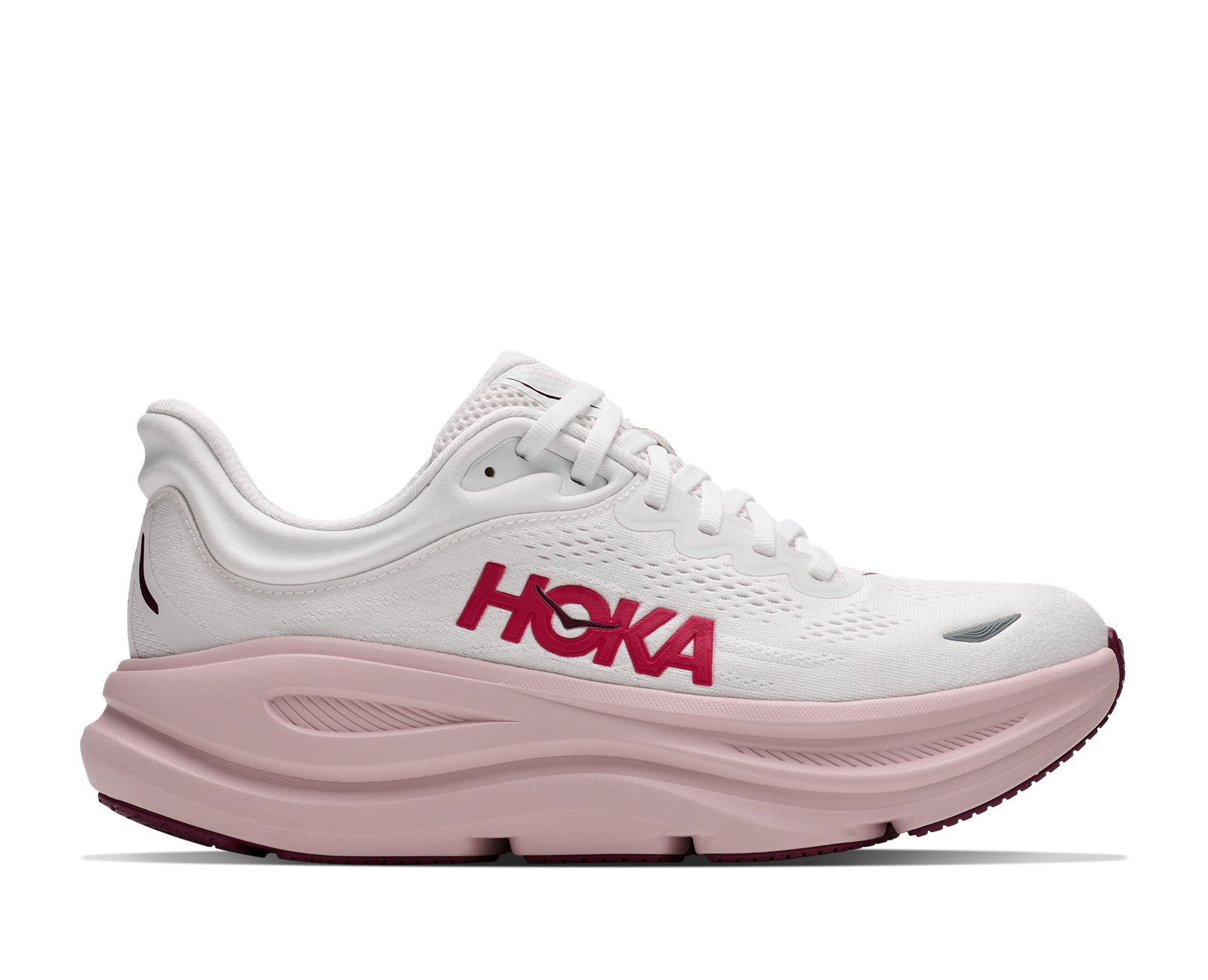 Hoka Women's Bondi 9 (White/Pink Opal) - 1162012-WKP