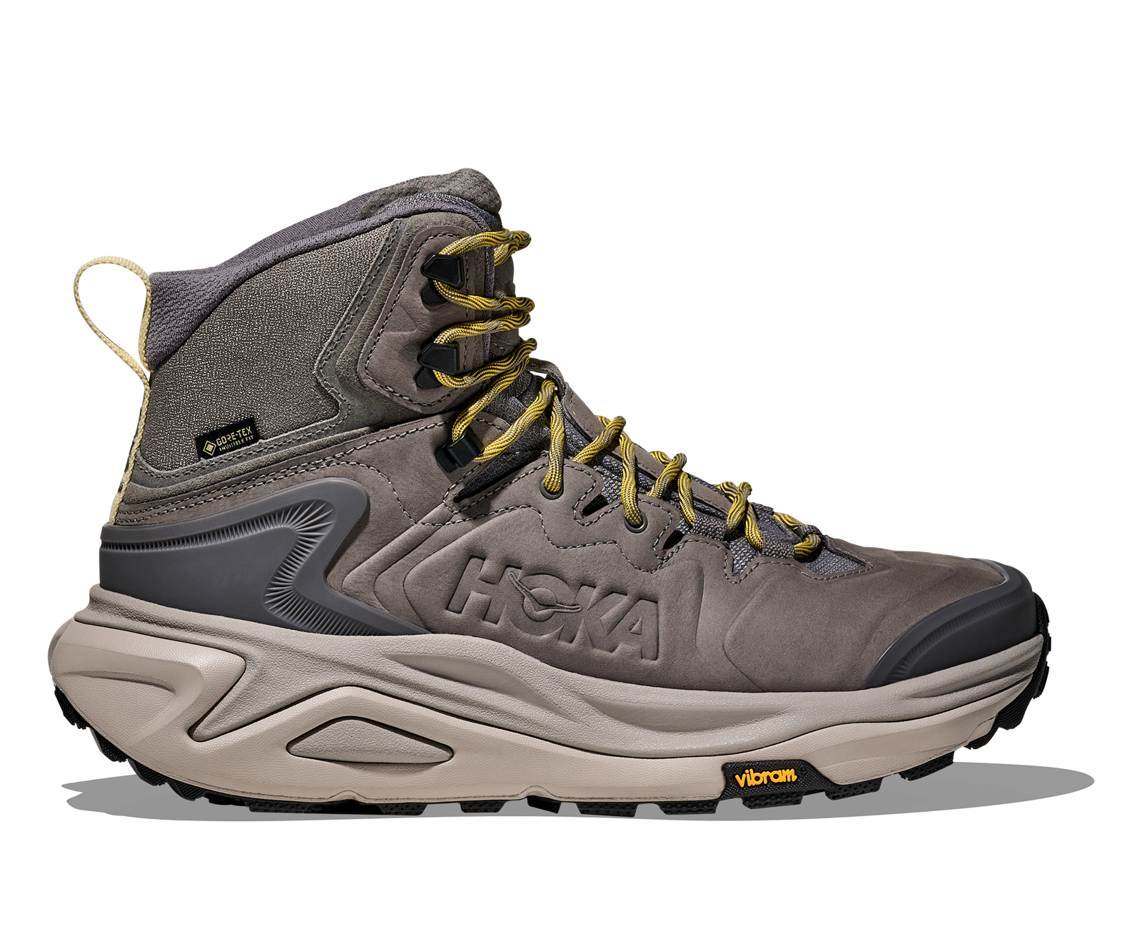 Hoka Men's Kaha 3 Gore-Tex Waterproof Hiking Boot (Gravel/Cement ...