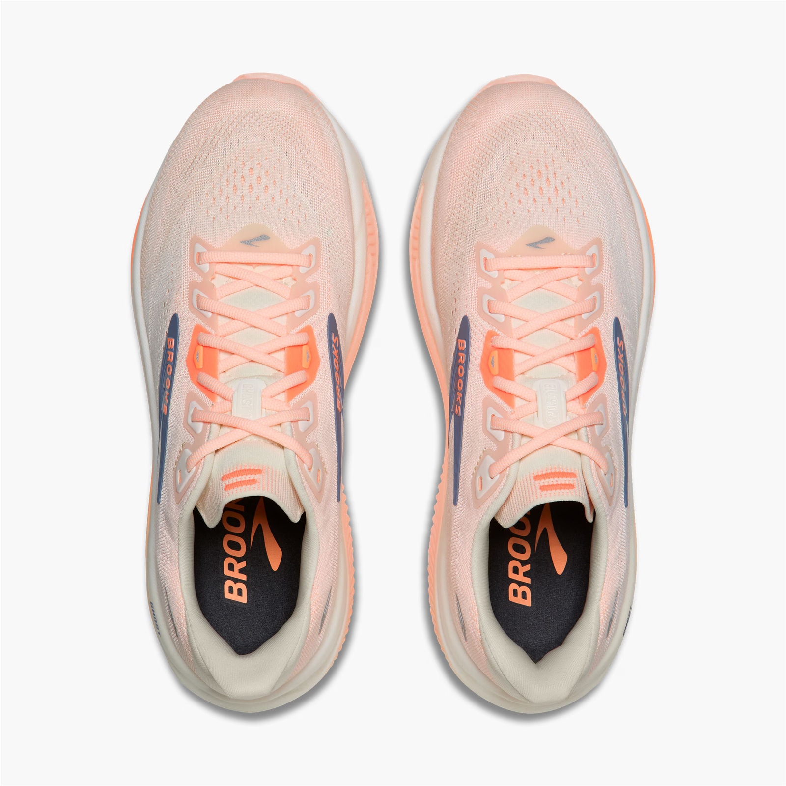 Brooks Women's Ghost 18 (Star White/Cyber Peach/Grey) - 120482-161 Brooks Women's Ghost 18 (Star White/Cyber Peach/Grey) - 120482-161