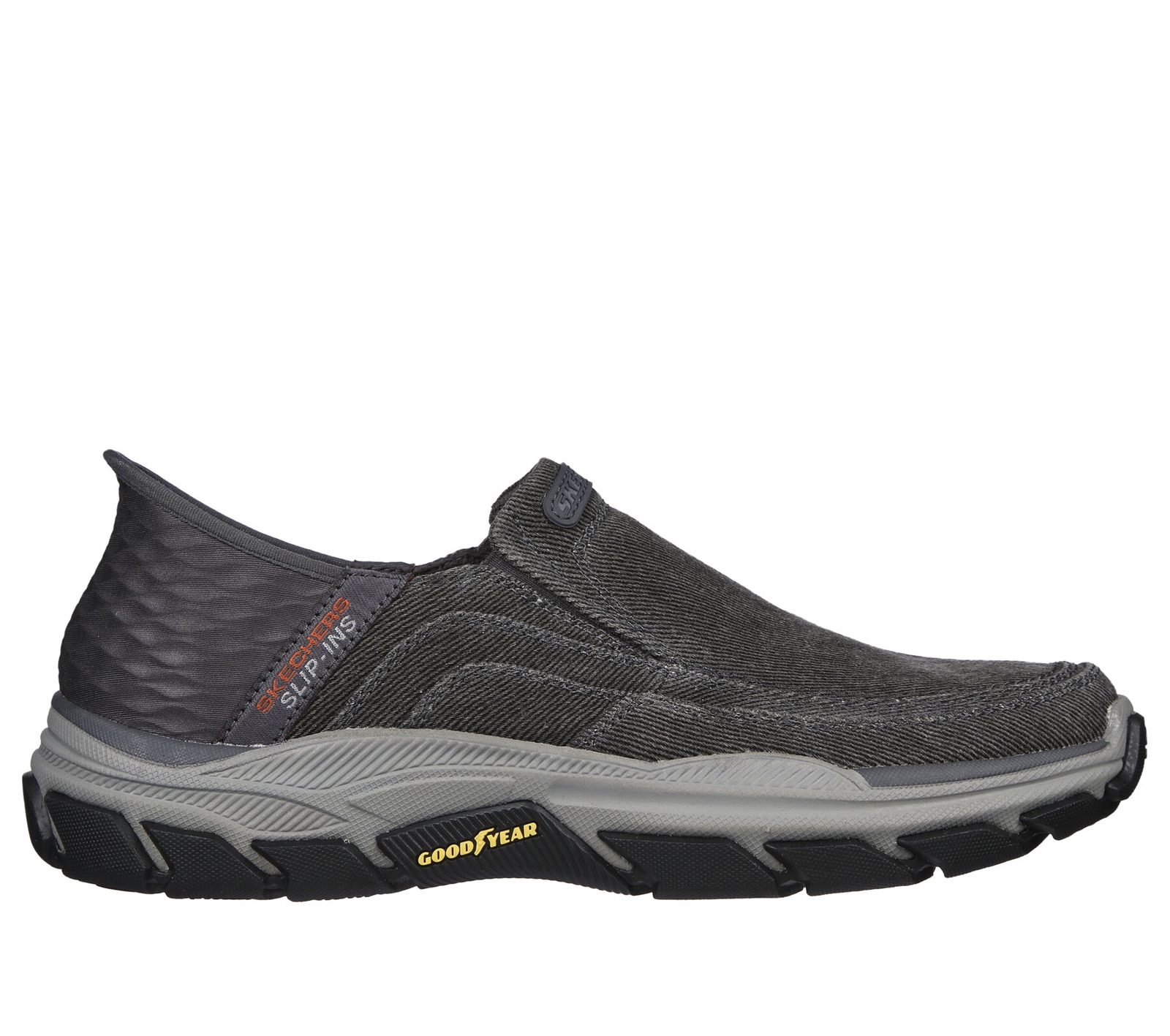 Skechers Relaxed Fit Memory Foam Mens 9.5 Charcoal Gray Slip On Loafers 64109 Skechers Superior charcoal gray canvas memory | Mercari main image 3
