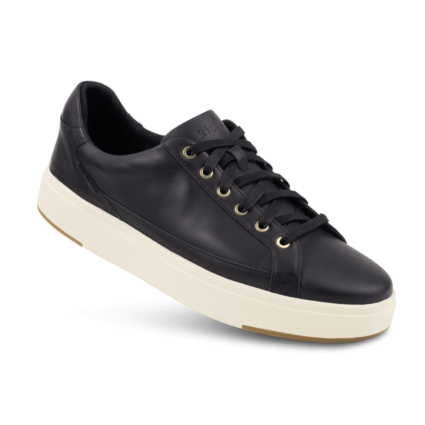 Kizik Las Vegas Men 11 Black Leather Hands-Free Athletic Sneaker Slip-On Low Top Kizik Vegas Black Leather Hands Free Sneakers Men main image 4